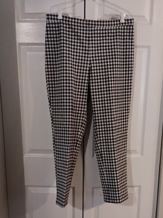 Isaac Mizrahi Pants - Black and White Gingham Straight Leg Pants
